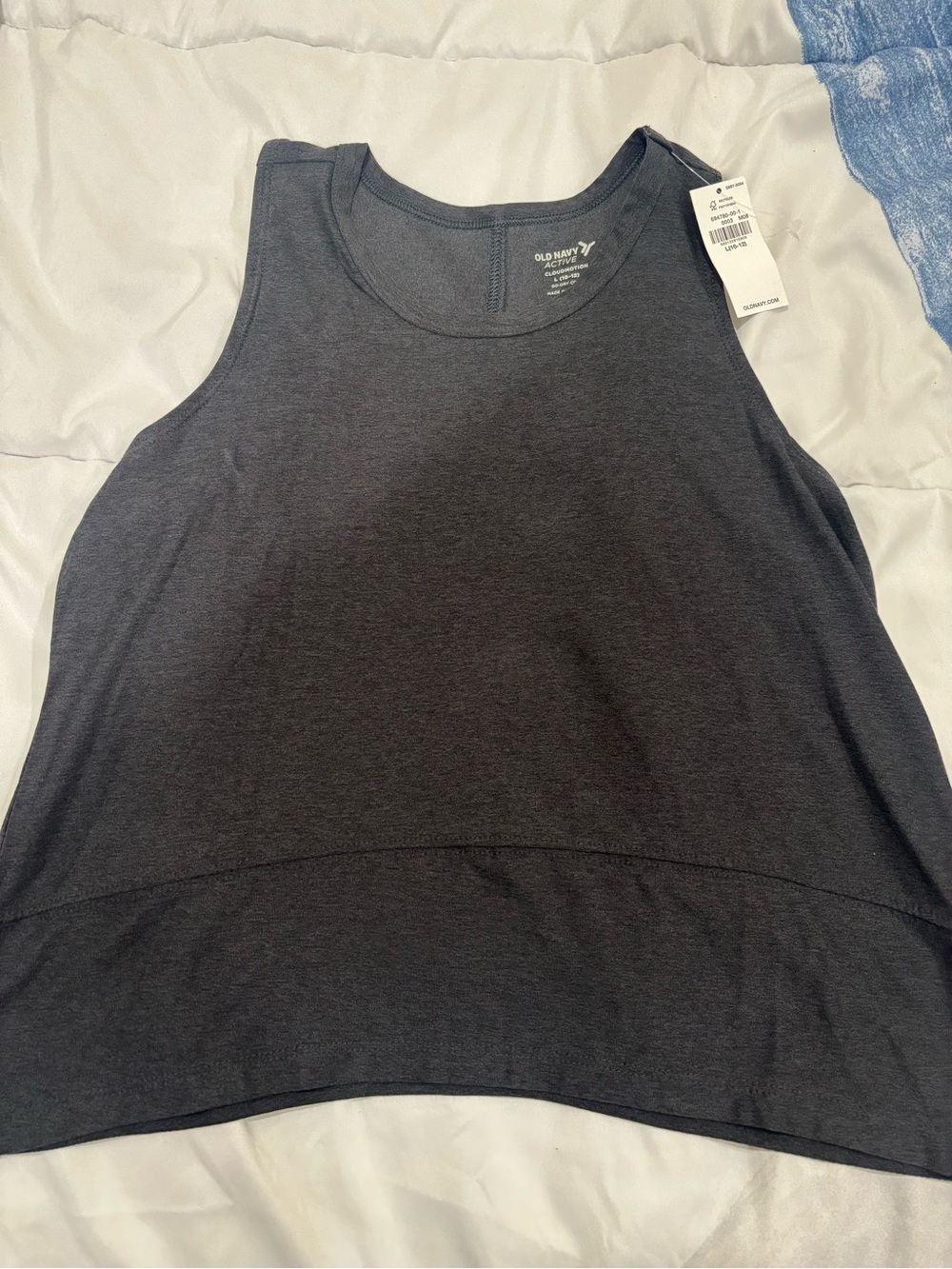 Old Navy Active Heather Charcoal Scoop Neck Tank